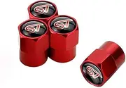 GO-UPP 4Pcs ST Logo Metal Car Wheel Tire Valve Stem Caps for Ford ST Focus Mondeo kuga Fiesta ecosport s-max Edge Mustang Transit Taurus f150 Exploror Decorative Accessory, Red
