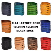 Xsotica® Genuine Flat Leather Cord With Black Edge - 10.0 mm X 2.0 mm - 1 Yard