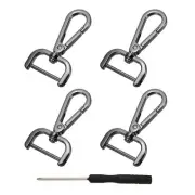 Detachable Snap Hook, 1 Inch Swivel Clasp for Purse (4 Pack, Black)