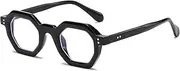 LJCZKA Blue Light Filter Glasses Men's Glasses Without Prescription Blue Light Filter Women's Computer Glasses Gaming TV Eye Strain Reduce, black, M