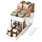 Multipurpose Pull Out Storage Organizer Double Sliding Under Sink Organizer