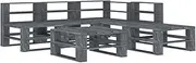 6 Piece Garden Pallet Lounge Set Wood Grey Patio Bar Sets