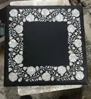 18" antique black marble Table Top Inlay Pietra Dura coffee side corner decor fd