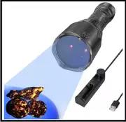 LUMENSHOOTER S3 365nm UV Flashlight with 3 LEDs, Rechargeable Black Light Torch
