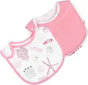 MOBUTOFU Infant Drool Bibs 2pcs Cotton Bibs for Boys Girls Eating Apron Boys and Girls Soft Absorbent