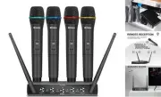 Debra Audio Pro UHF 4 Channel Wireless Microphone System with Cordless