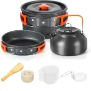 Aluminum Outdoor Camping Cookware with Mesh Bag Folding Cookset Camping Kitchen