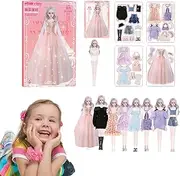 1 Set Magnetic Doll Dress up Kits - Princess Paper Dolls Cutouts, Magnet Dress up Games Set | Pretend and Play Travel Playset, Girls Magnetic Princess Outfit Set, Dress up Baby for Girls Birthday