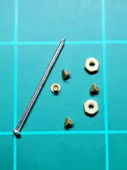 4x Solid Rivets, 2x 0-80 Brass Hex Nuts, 1x AFX Front Axle Kit