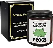 Mancheng-zi Cute Frog Candle, Bathroom Candle,Frog Gifts for Women Frog Lovers Girls, Frog Themed Gifts, Just a Girl Who Loves Frogs Scented Candles