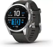 Garmin fenix 7S Silver Multisport GPS Watch with Graphite Band 010-02539-00