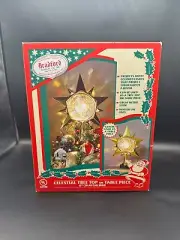 BRADFORD VINTAGE CELESTIAL TREE TOP OR TABLE PIECE LIGHT UP STAR (WORKS)