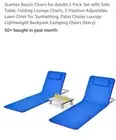 Giantex Beach Chairs for Adults 2 Pack Set with Side Table Folding Lounge Chairs