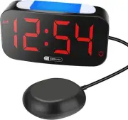 LED Digital Alarm Clock 7 Colors Night Light Memory Snooze Dimmer with Dual USB