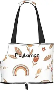 Paylamon Compatible Small Cat & Dog Portable Shoulder Bag, Collapsible Travel Pet Tote Bag, puppy carrier for Carrying on Planes, Buses, Subway (Rainbow plants)