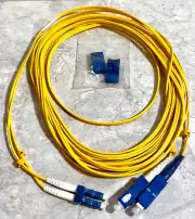 1-QTY - 5M/16.40' Single-Mode Fiber Optic Patch Cable LC-SC Duplex #105