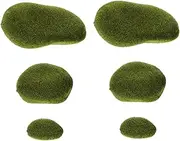 Angoily 6 Pack DIY Sand Table Model Props Realistic Artificial Moss Rocks Decorative for Craft Fairy Gardens School Projects