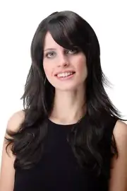 Wig Women's Wig Long Slightly Wavy Fringe To Scheiteln Dark Brown GFW242-4