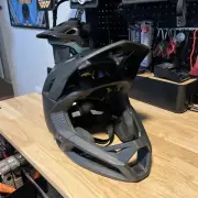 Fox Racing Proframe MIPS Downhill MTB Bicycle Helmet Flat Matte Black Medium