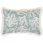 Cushion Cover-Coastal Fringe-Coastal Coral Seafoam-35cm x 50cm