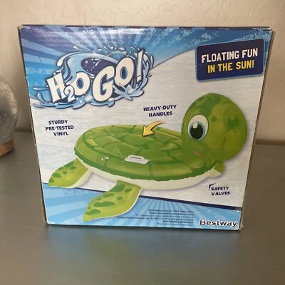 Bestway H2O Go! One Ride-On Turtle Ride-On Inflatable Pool Float 55x55" Fun