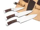Chef Knife Set 3PCS with Elegant olive wood Handle Full Tang Ultra Sharp