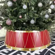Christmas Tree Collar, 28.4" D Festive Drum Design Christmas Tree Ring, Plastic