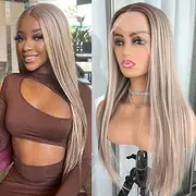 Human Hair 13x6 Lace Front 13x4 Lace Front Wig Free Part Brazilian Hair Straight Light Brown Multi-color Wig 130% 150% 180% Density with Baby Hair Highlighted