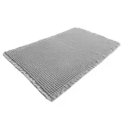 Waffle Bath Mat Cushioned Bathroom Rug Standing Mat for Floor-Grey