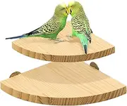2 Pack Bird Perch Platform Stand,Parrot Fan-Shaped Perch Stand for Birdcage - Multifunctional Bird Cage Accessories and Hamster Jumping Board