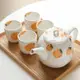日式創意手繪可愛陶瓷茶壺大容量家用一壺四杯水果圖案花茶壺茶具