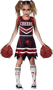 [LATOBREATH] Kids Girls Halloween Scary Skeleton Zombie Cheerleader Cosplay Fearsome Skirt