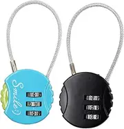 [LALAFINA] 1set Dial Lock for Luggage Outdoor Password Lock for Suitcase Fitness Wardrobe Durable Steel Wire Design Random Random Color 2pcs