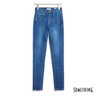 在飛比找momo購物網優惠-【SOMETHING】女裝 高腰SKINNY窄管直筒牛仔褲(