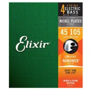 Elixir #14077 Bass Nano Coating 4 String Steel 45-105 Light Medium