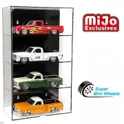 Showcase 1:24 Wall Mount 4 Cars Display Case with Black Panel