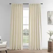 HPD Half Price Drapes French Linen Curtains for Room Decorations Light Filtering 50 X 120 (1 Panel), LN-XS1706-120, Ancient Ivory