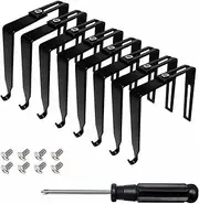 Cubicle Hangers Universal Partition Hanger Set Metal Black Cubicle Wall Hooks Hanging Hooks Door Mirror Hanger Adjusted to Fit Panels with 1.35 to 3.5 in Inch Thickness for Office Whiteboard (8)