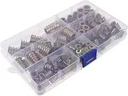 iplusmile 120pcs T-nut Nuts Hanger Bolt Thread Screw Extender Rivet Kit Bolt Lock Rivet Drill Attachment Countersunk Drywall Anchor Bolts Assortment Weld Rivet Nut Tapping Pan Carbon Steel