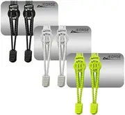 [Jeorge] Grip Laces, 3 Pairs, No Tie Elastic Laces - One Size Fits All Adult and Kids Shoes