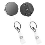 2 Pack Heavy Duty Retractable Badge Holder Reels, Metal ID Badge Holder2166
