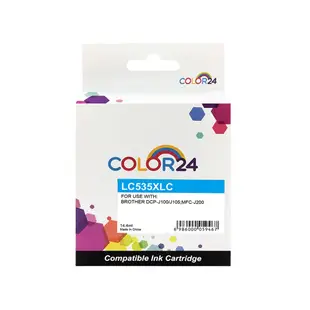 【Color24】 for Brother LC535XLC 藍色高容量相容墨水匣 /適用 MFC J200 / DCP J100 / J105