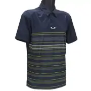 Oakley High Crest Polo Mens Size S Small Fathom Navy Blue Golf Casual Tee Shirt