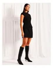 [Tokito] Tailored Short Sleeve Mini Dress in Black