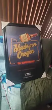 Maker's Mark Whiskey made for Oregon 28x40 rare bar sign mirror in Kentucky pub