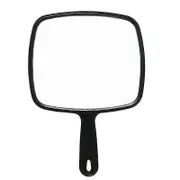 Large Hand Mirror with Distortion-Free Reflection, Lightweight Travel Mirror with Black Frame - 9x12 Inches