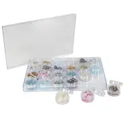 Large Plastic Bead Storage Organizer Box - Container for Beads & 24 Jars
