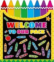 Crayon Back to School Bulletin Board Decorations Set Welcome to Our Pack Bulletin Board Classroom Decorations Colorful Crayons Name Tags for School Chalkboard Door Wall Decor Teacher Supplies