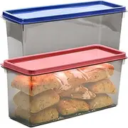 [Youngever] 2 Pack Plastic Bread Box, Bread Storage Containers, Food Storage Containers
