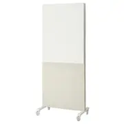 MITTZON frame w cstrs/acoustic scrn/whtbrd, Gunnared beige/white, 85x205 cm